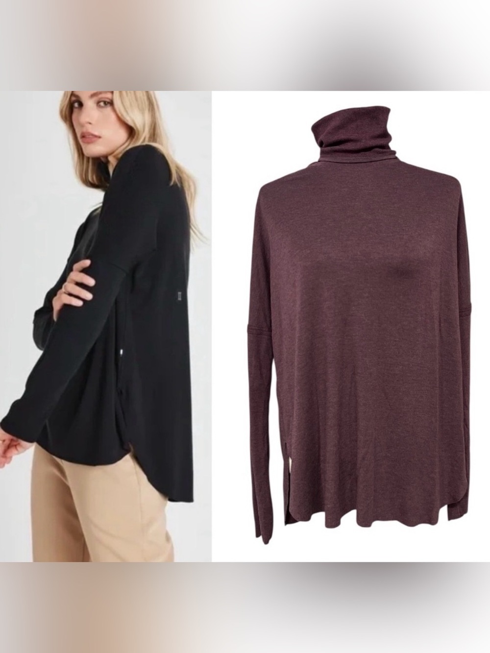 NWT DARK BROWN Kit and Ace Burrow Turtleneck, Black Walnut, Sz L